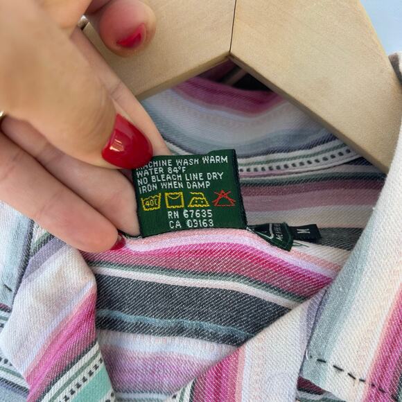 Vintage Men’s Ralph Lauren Country Striped Button Down Hong Kong Cotton Medium - Picture 8 of 9